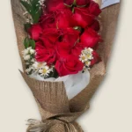 Rosabella Rouge red roses with daisies by RosaBella Flowers