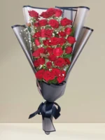 Red Elegance tall red roses bouquet by RosaBella Flowers