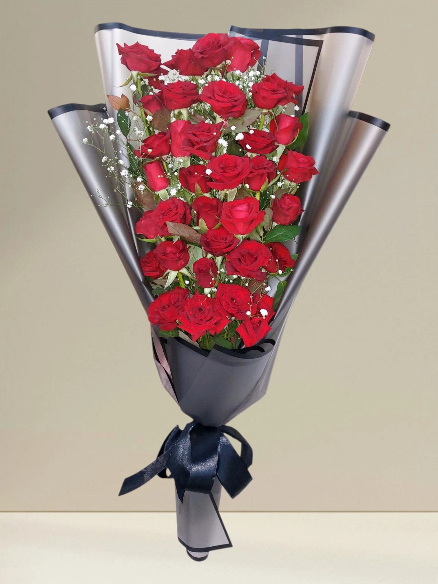 Red Elegance Red Elegance tall red roses bouquet by RosaBella Flowers