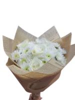 White Petals white roses bouquet by RosaBella Flowers