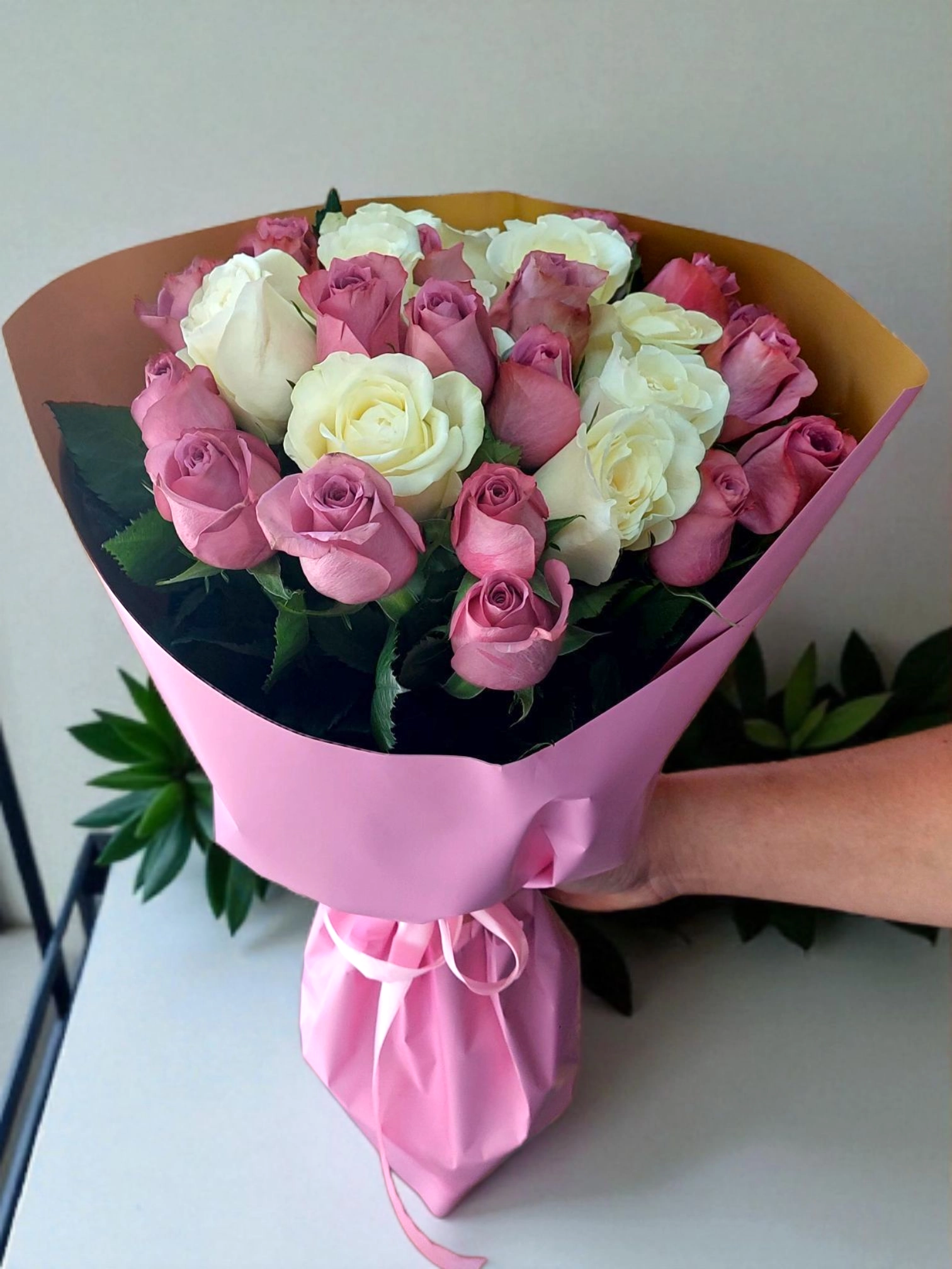 Rosé Embrace Rosé Embrace pink and cream roses by RosaBella Flowers