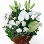 Arctic Bloom white lily arrangement by RosaBella Flowers