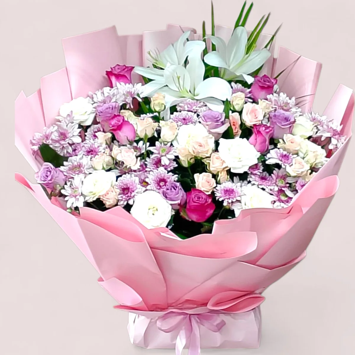 Blooming Serenity – Pink And Purple Flower Bouquet Blooming Serenity pink and purple flower bouquet by RosaBella Flowers