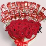 Chocolate Blossom roses and chocolate gift by RosaBella Flowers
