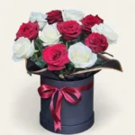 Crimson Velvet Box roses hat box by RosaBella Flowers