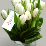 Crystal Tulips white tulips bouquet by RosaBella Flowers