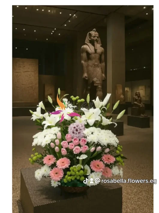 Harmony Tribute white lilies arrangement – condolence flowers by RosaBella