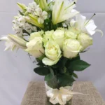 Lily Promise white lilies and white roses by RosaBella Flowers
