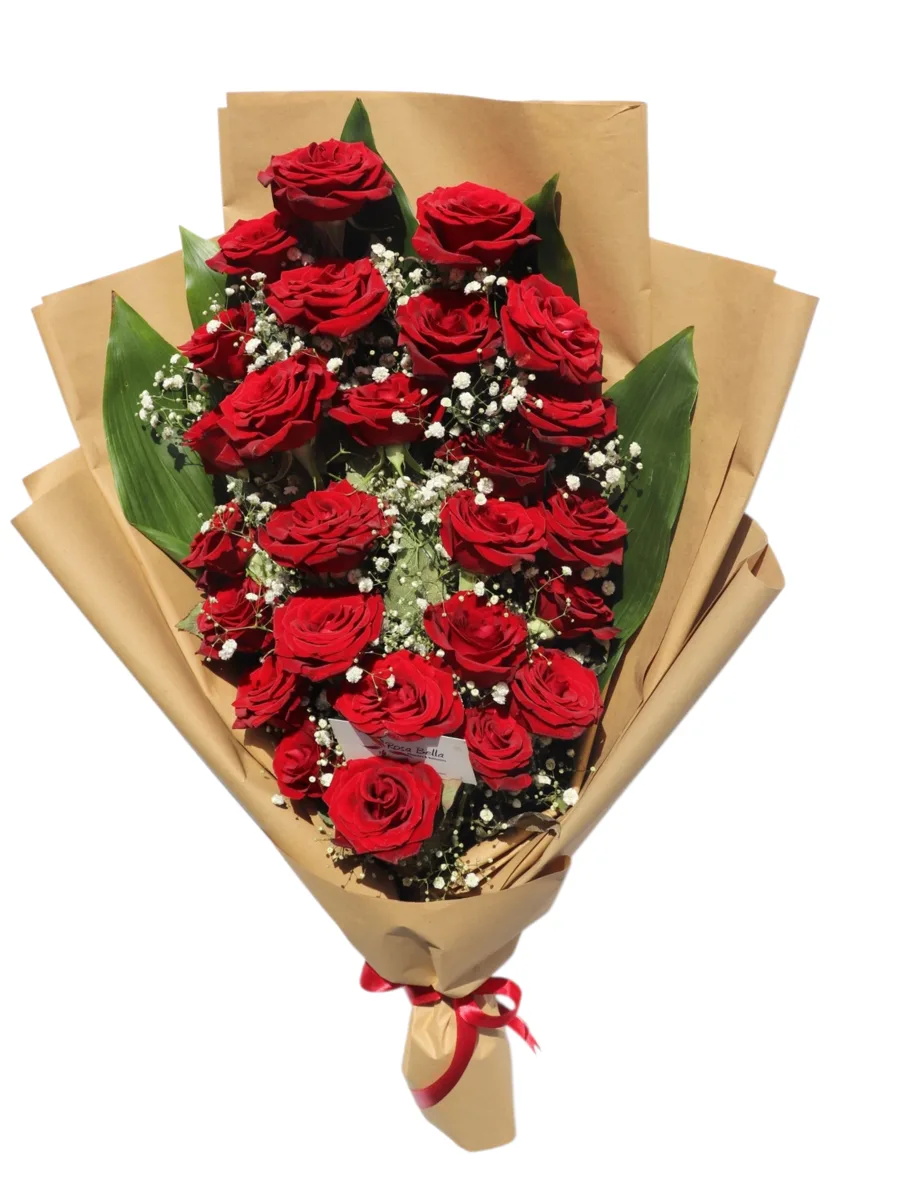 Scarlet Elegance – Long Red Roses Bouquet Scarlet Elegance long red roses bouquet by RosaBella Flowers