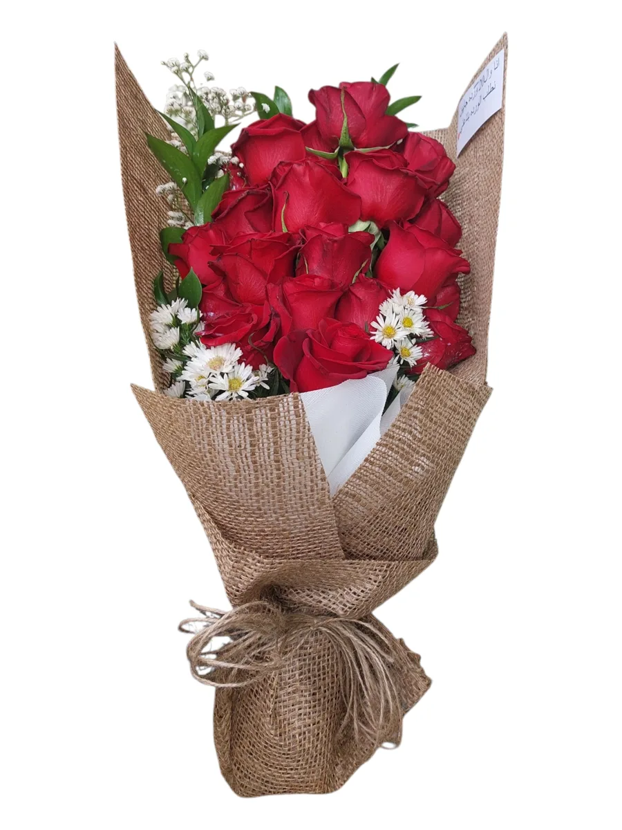 Scarlet Heritage – Red Roses And Daisies Bouquet Scarlet Heritage red roses and daisies bouquet by RosaBella Flowers